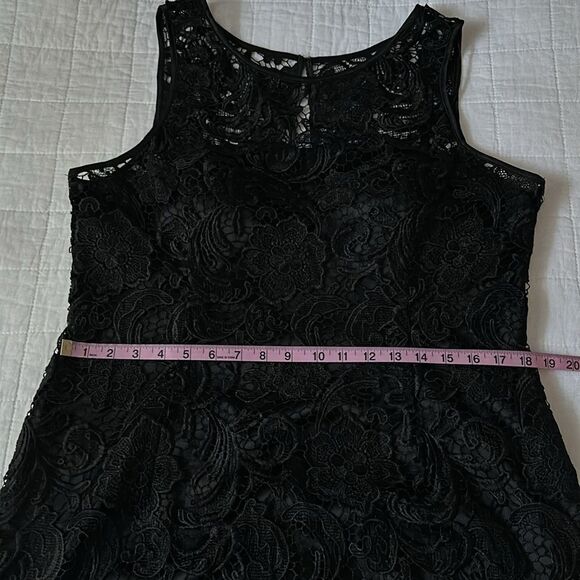 Adrianna Papell Sleeveless Illusion Lace Sheath Dress Black Size 16 - Picture 11 of 16